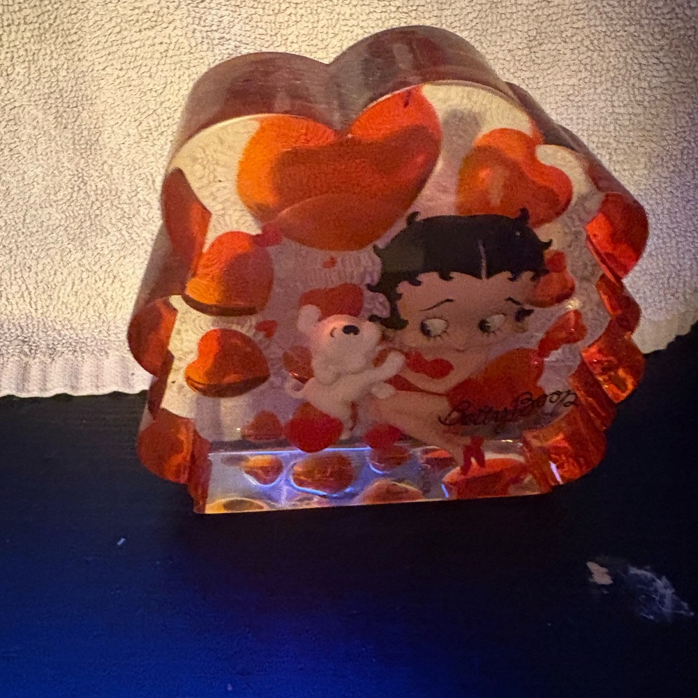 Betty Boop Red Heart Acrylic Decorative Figurine